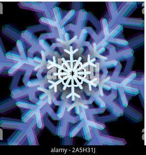 Natale segno del fiocco di neve con aberrazioni Illustrazione Vettoriale