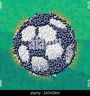 Pallone da calcio realizzata in sparse in 3D particelle Illustrazione Vettoriale