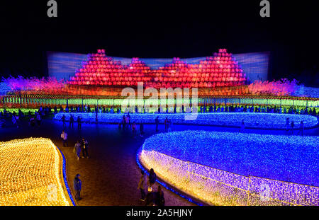 Autunno visualizzare a Nabana no Sato, illuminazione invernale 2020. Attrazioni di Nagoya. Foto Stock