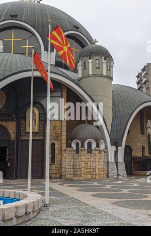 SKOPJE, MACEDONIA NORD - Febbraio 24, 2018: San Clemente di Ohrid chiesa nella città di Skopje, Macedonia nord Foto Stock