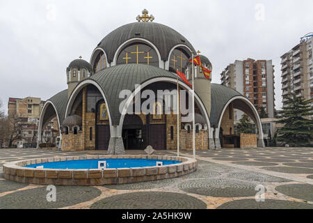 SKOPJE, MACEDONIA NORD - Febbraio 24, 2018: San Clemente di Ohrid chiesa nella città di Skopje, Macedonia nord Foto Stock