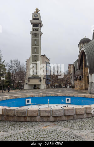 SKOPJE, MACEDONIA NORD - Febbraio 24, 2018: San Clemente di Ohrid chiesa nella città di Skopje, Macedonia nord Foto Stock