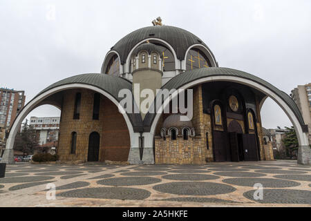 SKOPJE, MACEDONIA NORD - Febbraio 24, 2018: San Clemente di Ohrid chiesa nella città di Skopje, Macedonia nord Foto Stock