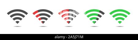 Wi fi icone vettoriali Illustrazione Vettoriale