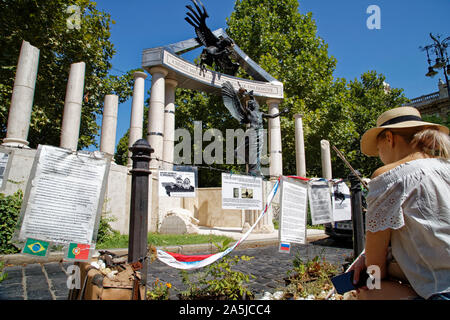 Budapest, Ungheria. 15 Agosto, 2019. Controverso il Memoriale della Seconda Guerra Mondiale per commemorare il settantesimo anniversario dell'occupazione tedesca di Ungheria Foto Stock