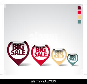 Colorate le etichette rotonde / adesivi per grande vendita - colori retrò Illustrazione Vettoriale