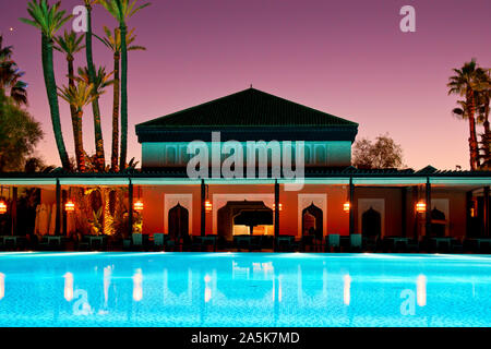 Piscina al La Mamounia Hotel a Marrakech. Foto Stock