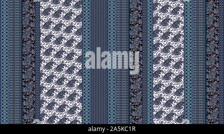 Seamless Paisley sciarpa indiana pattern Foto Stock