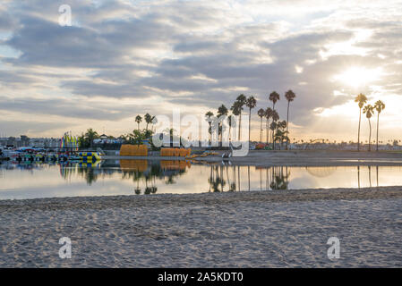 Mission Bay su una mattinata di ottobre. San Diego, CA. Foto Stock