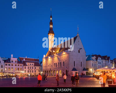 Il municipio di Raekoja Plats, Tallinn, Estonia Foto Stock
