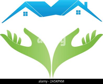 Case, immobili, agenti immobiliari, logo Illustrazione Vettoriale