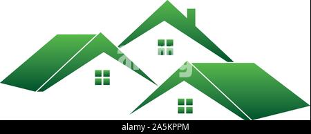 Case, immobili, agenti immobiliari, logo Illustrazione Vettoriale