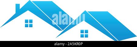 Case, immobili, agenti immobiliari, logo Illustrazione Vettoriale