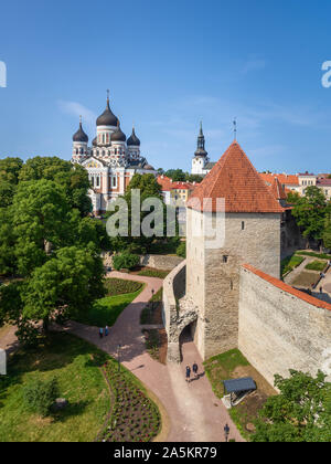 La Cattedrale Alexander Nevsky & Neitsitorn, Tallinn, Estonia Foto Stock