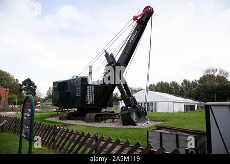 Mostra statica di un Ruston Bucyrus 52B vapore pala cava sul display a Abbey Pumping Station, Leicester Foto Stock