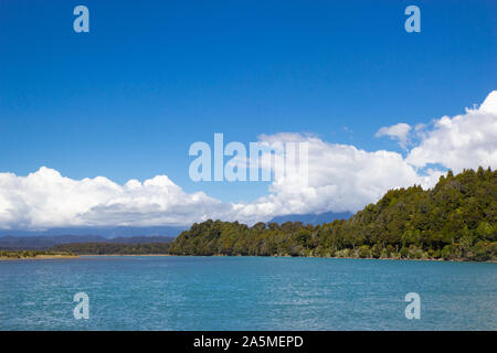 Vista di Okarito laguna, costa Ovest della Nuova Zelanda Foto Stock