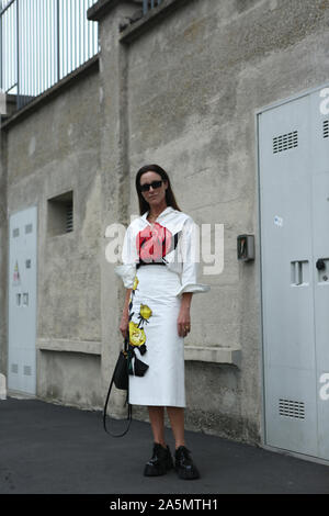 Amanda Shadforth frequentando la mostra durante la settimana della moda milanese settembre 18,2019 Foto Stock