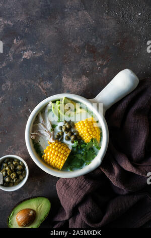 Ajiaco Colombiano. zuppa di patata comune in Colombia, a Cuba e in Perù. America Latina Foto Stock