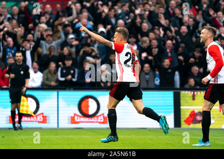 Jens Toornstra (Feyenoord) punteggi 1-0 per Feyenoord durante il match Eredivisie Feyenoord-Heracles Almelo su ottobre, 20 2019 a Rotterdam, Paesi Bassi. Credito: SCS/Sander Chamid/AFLO/Alamy Live News Foto Stock