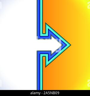 Freccia colorata in giallo e blu di strati di carta Illustrazione Vettoriale