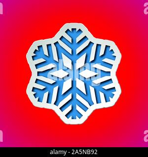 Tagliare il natale il simbolo del fiocco di neve Illustrazione Vettoriale