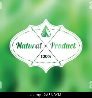 Vintage naturale etichetta su sfondo sfocato Illustrazione Vettoriale
