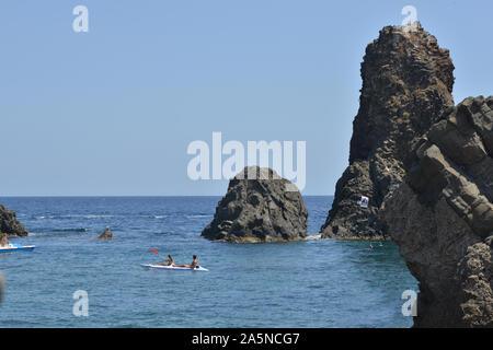 Aci Terreza, una cittadina balneare sul Mar Ionio in Sicilia Foto Stock