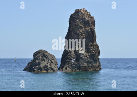 Aci Terreza, una cittadina balneare sul Mar Ionio in Sicilia Foto Stock