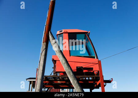 Umea, Norrland Svezia - Ottobre 1, 2019: cabine per i commentatori a Race Track Foto Stock