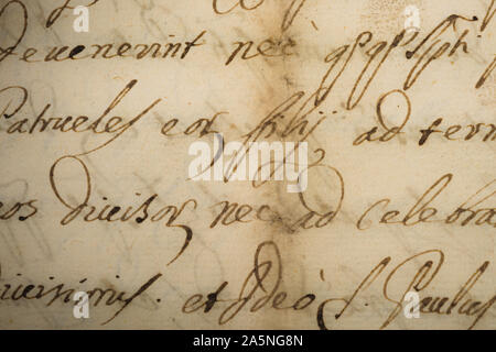 Antico manoscritto vintage scrivere in corsivo Foto Stock