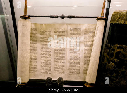 Italia Veneto Padova: Museo Ebraico: rotolo di Torah Foto Stock