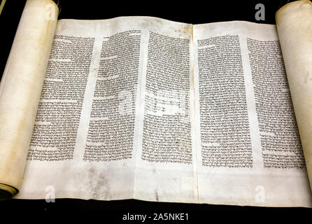 Italia Veneto Padova: Museo Ebraico: rotolo di Torah Foto Stock