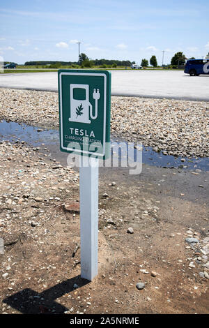 Tesla ev punto carica indiana USA Foto Stock