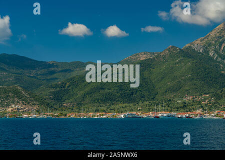 Vista di nidri lefkada in Grecia Foto Stock