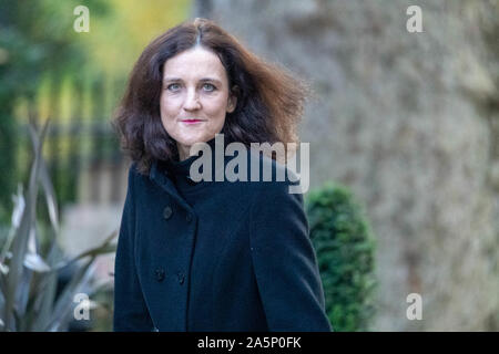 Londra, Regno Unito. 22nd ottobre 2019. Theresa Villiers MP PC Environment Secretary arriva a una riunione del Gabinetto a 10 Downing Street, Londra Credit: Ian Davidson/Alamy Live News Foto Stock