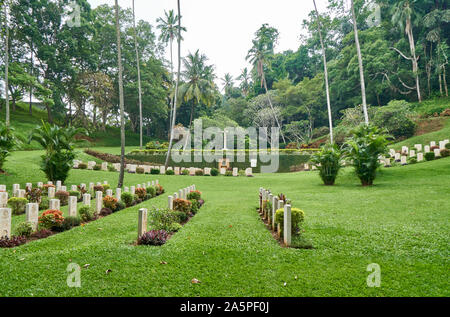 Cimitero militare britannico a Kandy Sri Lanka Foto Stock