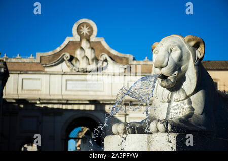 Fontana di Piazza del Popolo, Roma, Italia Foto Stock