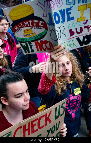 I popoli votazione marzo. In prossimità di un milione di persone che protestano per un nuovo referendum e ultima parola su Brexit 19 ottobre 2019 Londra Foto Stock
