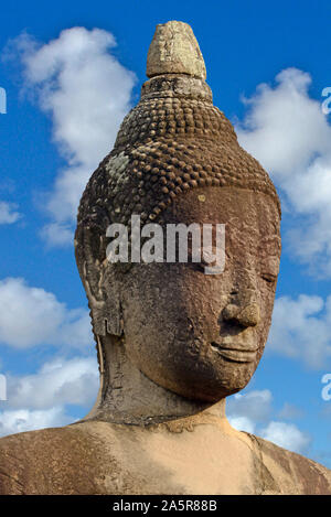 Vecchio Buddha in Sukhothai, Ritratto, Thailandia, Asia Foto Stock