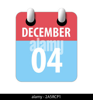 Dicembre 4th. Il giorno 4 del mese, semplice icona del calendario su sfondo bianco. Pianificazione. La gestione del tempo. Set di icone del calendario per il web design. mese invernale, Foto Stock