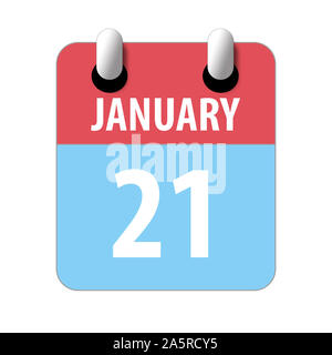 Gennaio 21st. Il giorno 20 del mese, semplice icona del calendario su sfondo bianco. Pianificazione. La gestione del tempo. Set di icone del calendario per il web design. mese invernale Foto Stock