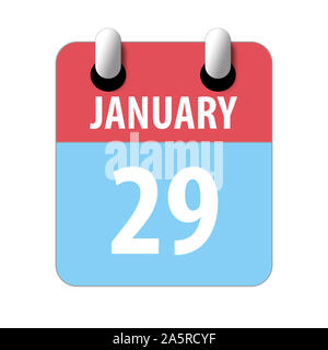 Gennaio 29th. Giorno 29 del mese, semplice icona del calendario su sfondo bianco. Pianificazione. La gestione del tempo. Set di icone del calendario per il web design. mese invernale Foto Stock
