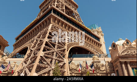 LAS VEGAS, NEVADA, STATI UNITI - 16 Maggio 2019: vista dell'Hotel Parigi Foto Stock