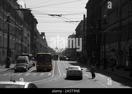 Scena di strada, Nevsky Prospect, San Pietroburgo, Russia Foto Stock