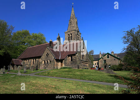 La Chiesa della Santa e indivisa Trinità, Edale village, Derbyshire, Parco Nazionale di Peak District, England, Regno Unito Foto Stock