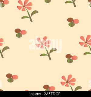 Seamless motivo floreale con fiori a margherita vettore Illustrazione Vettoriale
