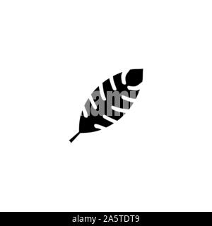 Tropic foglia di felce, impianto di Palm. Piatto icona Vettore illustrazione. Semplice simbolo nero su sfondo bianco. Tropic foglia di felce, impianto di Palm design segno templat Illustrazione Vettoriale