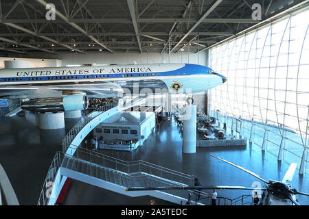 Air Force One in Ronbald Reagan Presidential Library in Simi Valley in California. Foto di Dennis Brack Foto Stock