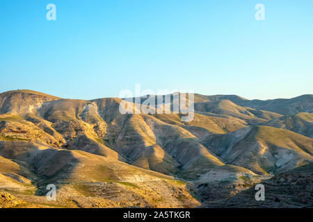 Deserto della Giudea paesaggio vicino a Gerico, Gerico Governatorato, West Bank, Palestina. Foto Stock