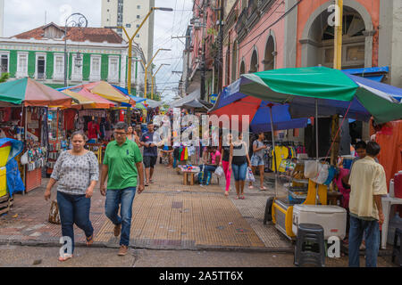 Zona portuale trafficata di Manaus, l'Amazzonia, Brasile, America Latina, Foto Stock